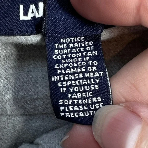 Lands End Grey Flannel Button Down Shirt Mens Large Traditional Fit Long Sleeve - Picture 4 of 9